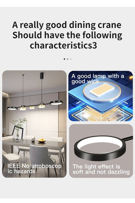 Modern Ring Pendant Light – 48W LED Chandelier with Soft Eye-Care Illumination
