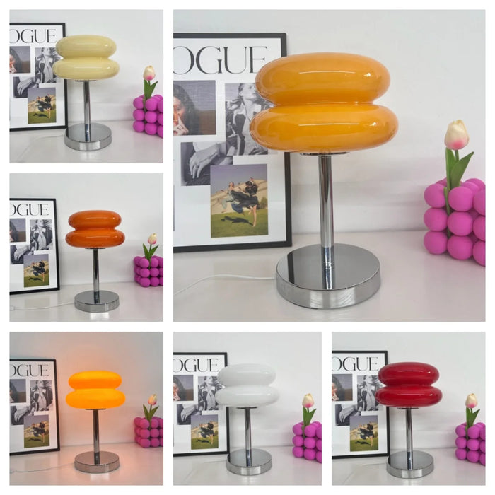 Modern Stained Glass Table Lamp – Touch Control LED Bedside Lighting