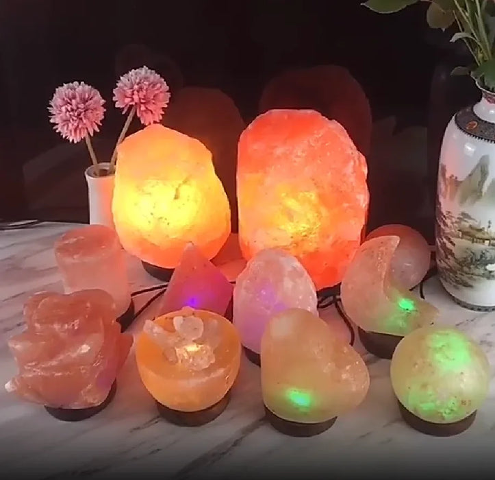 Himalayan Salt Lamp – Color-Changing LED with USB & Natural Air Purification - Samanta Factory