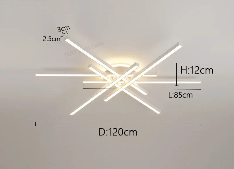 LED Ceiling Light – Modern 4-Bulb Aluminum Fixture for Living Spaces