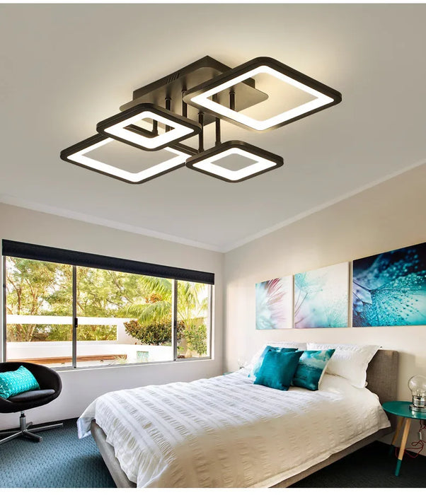 LED Ceiling Light – Modern Geometric Design with Remote Dimming - Samanta Factory