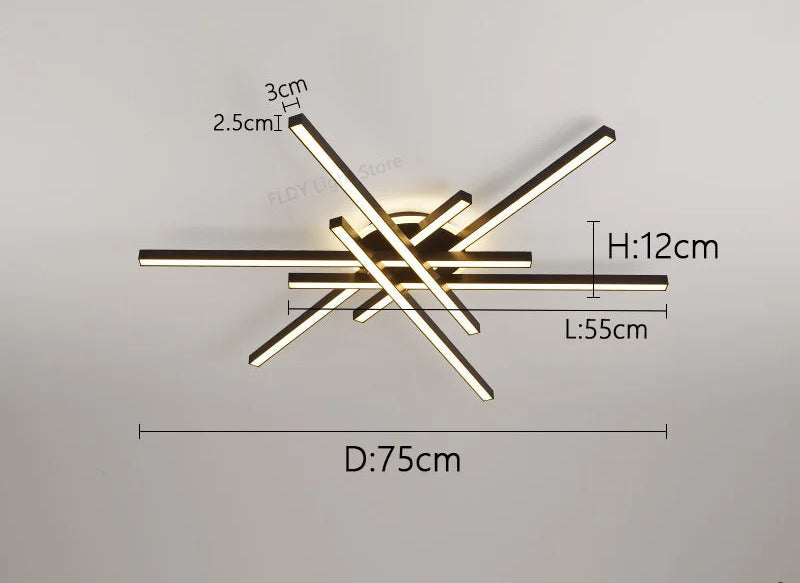 LED Ceiling Light – Modern 4-Bulb Aluminum Fixture for Living Spaces