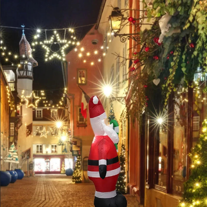 Inflatable Christmas Decoration – 3D PVC Santa Ornament with LED Lights