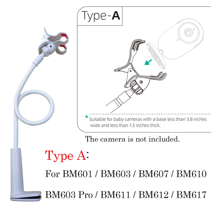 Universal Baby Monitor Camera Holder – Adjustable Long Arm Mount for Crib or Bed - Samanta Factory