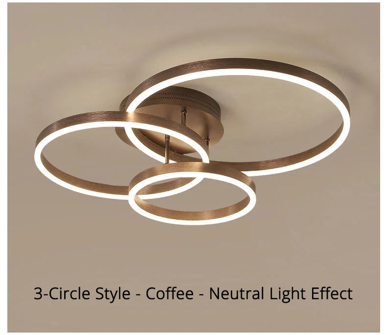 Modern LED Chandelier – Dimmable Semi-Flush Mount with Remote Control