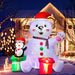 6ft Christmas inflatable polar bear and penguin with LED lights for yard decoration