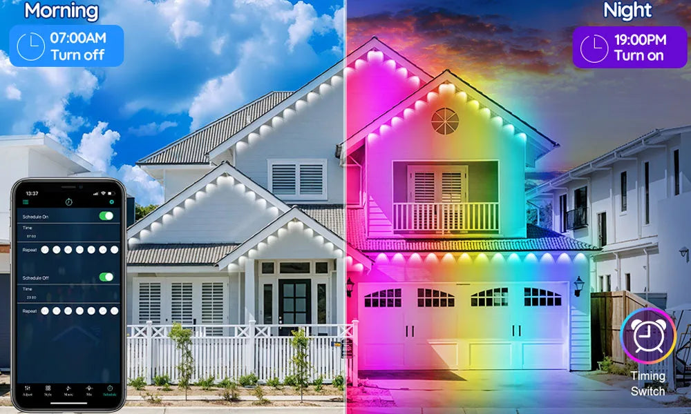 Outdoor LED String Lights – Multi-Color App & Remote Control