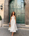 A-line Strap Long Dress – Square Neck & Backless Design - Samanta Factory