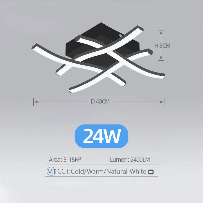 Modern LED Ceiling Light – 24W Surface-Mounted Fixture with 3-Color Modes - Samanta Factory