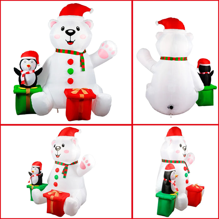 Christmas Inflatable – 6FT Polar Bear & Penguin Outdoor Decor