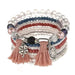 Bohemian Bracelet Set – Stackable Beaded Bangles with Crystals & Pearls for Everyday Wear - Samanta Factory