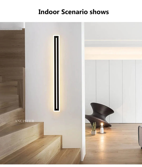 Outdoor LED Wall Light – Waterproof IP65 Long Strip Sconce for Porch & Courtyard - Samanta Factory