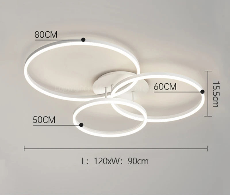 LED Ceiling Light – Art Deco Aluminum Design with Dimmable LED Bulbs