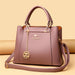 Women’s Soft PU Leather Handbag – Fashionable Casual Tote with Sequined Detail - Samanta Factory