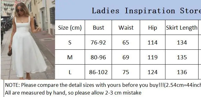A-line Strap Long Dress – Square Neck & Backless Design - Samanta Factory