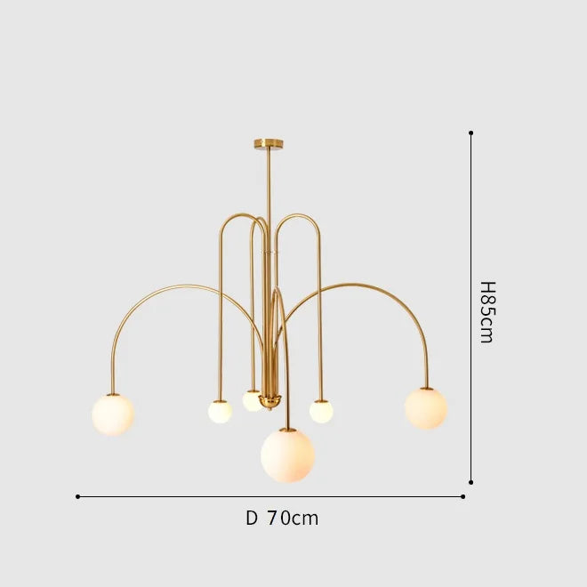 Modern LED Chandelier – Frosted Glass Pendant Light for Elegant Interiors