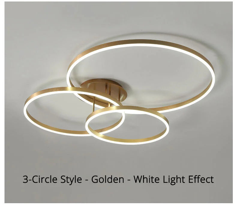 Modern LED Chandelier – Dimmable Semi-Flush Mount with Remote Control