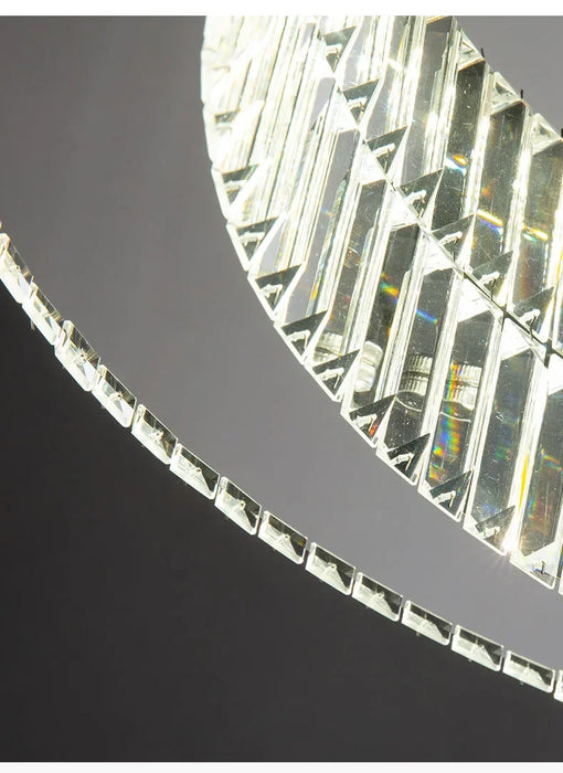 Modern Crystal Chandelier – Remote-Controlled LED Pendant Light for Living & Dining Rooms
