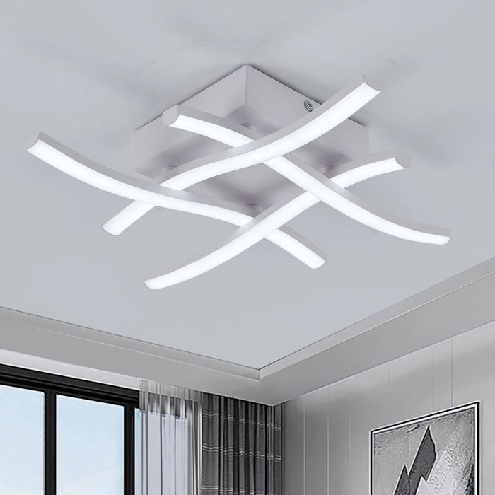 Modern LED Ceiling Light – Square Surface-Mounted Aluminum Fixture with 3-Color Lighting Modes for Bedroom and Kitchen
