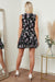 Button Up Mini Dress In Black Floral Print - Samanta Factory