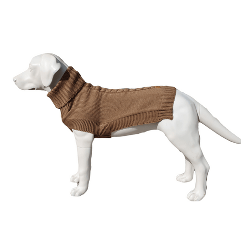 Camel Cable Knit Dog Jumper for Greyhounds, Whippets, and Dachshunds - Stylish, Comfortable, and Warm


