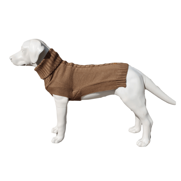 Camel Cable Knit Dog Jumper for Greyhounds, Whippets, and Dachshunds - Stylish, Comfortable, and Warm


