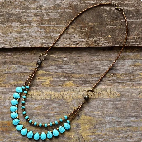 Turquoise Choker Necklace - Samanta Factory