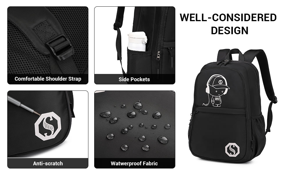 Luminous School Backpack Set – 3-in-1 Glow-in-the-Dark Bag with Laptop Compartment & Accessories - Samanta Factory