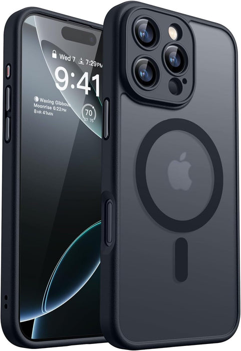 iPhone 13 case with MagSafe compatibility, matte finish, raised camera lens protection, and shockproof corners

