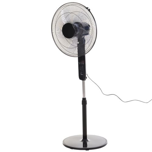 Adjustable height standing fan with remote control - whole-room cooling for UK heatwaves