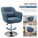 Retro Linen Swivel Tub Chair – Adjustable 360° Blue Accent Seat with Steel Frame & Cushion - Samanta Factory