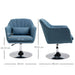 Blue retro linen swivel tub chair with cushion and adjustable height – HOMCOM accent chair UK

