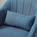 Retro Linen Swivel Tub Chair – Adjustable 360° Blue Accent Seat with Steel Frame & Cushion - Samanta Factory