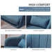 Retro Linen Swivel Tub Chair – Adjustable 360° Blue Accent Seat with Steel Frame & Cushion - Samanta Factory