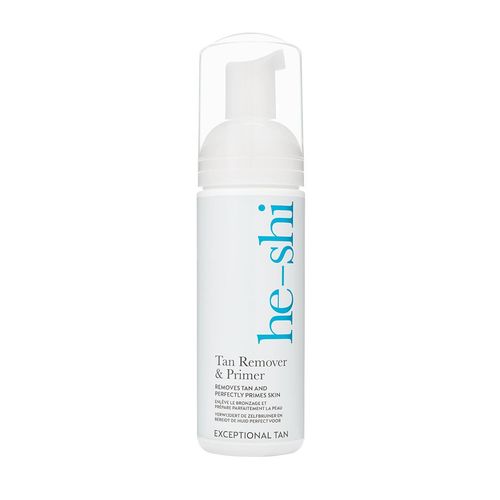 He-Shi Tan Remover & Primer mousse for easy tan removal and skin priming