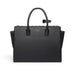 Women’s Sheila Laptop Bag in black vegan leather with braided detailing and crossbody strap