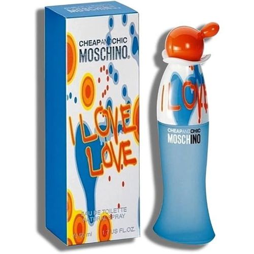 Moschino I Love Love Eau de Toilette 50ml – bright citrus floral women’s perfume in a playful designer bottle