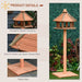 Wooden Bird Feeder Wooden Bird Table Bird Feeder with Roof, Brown, 130cm - Samanta Factory