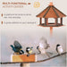 Wooden Bird Feeder Wooden Bird Table Bird Feeder with Roof, Brown, 130cm - Samanta Factory