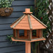 Wooden Bird Feeder Wooden Bird Table Bird Feeder with Roof, Brown, 130cm - Samanta Factory