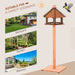 Wooden Bird Feeder Wooden Bird Table Bird Feeder with Roof, Brown, 130cm - Samanta Factory