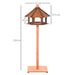 Wooden Bird Feeder Wooden Bird Table Bird Feeder with Roof, Brown, 130cm - Samanta Factory