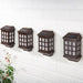 Set of four LED solar lights for outdoor mounting, providing ambient warm light for fences, walls, and steps.