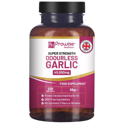 Premium Odourless Garlic Capsules – High Strength 45,000mg in 200 Softgels - Samanta Factory