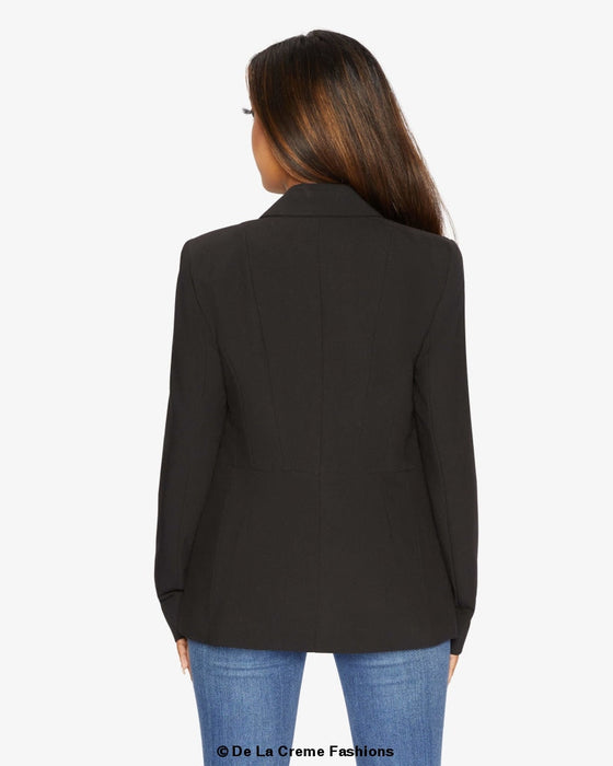 British-Made Black Relaxed Blazer – Smart/Casual Essential - Samanta Factory