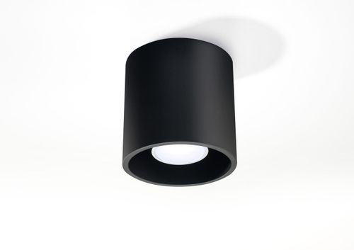 Modern black round ceiling lamp with GU10 socket for kitchen or bedroom