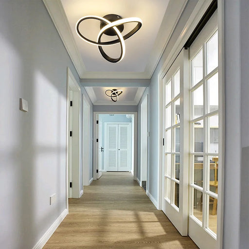 Modern dual-ring LED ceiling light for living room and home interiors