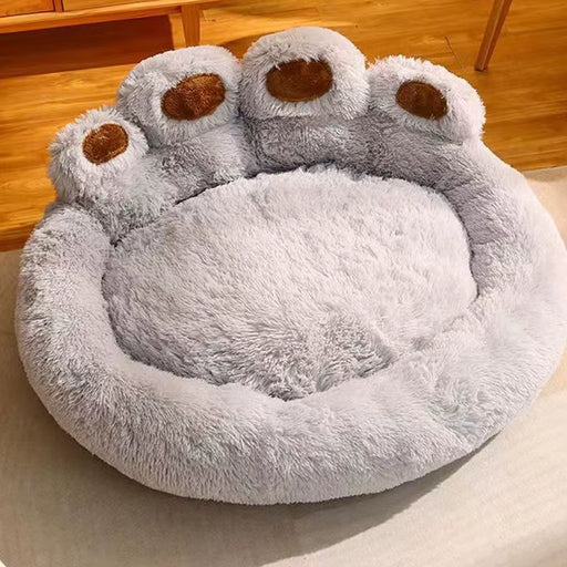 Fluffy dog bed with soft plush design in circular shape for small to large pets
