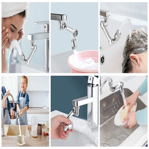 Copper Zinc 1080 Degree Rotating Faucet Nozzle with Dual Spray Modes for Kitchen and Bathroom