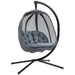 Egg Swing Chair with Stand – Comfortable Folding Basket with Cushion - Samanta Factory